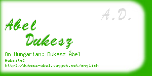 abel dukesz business card